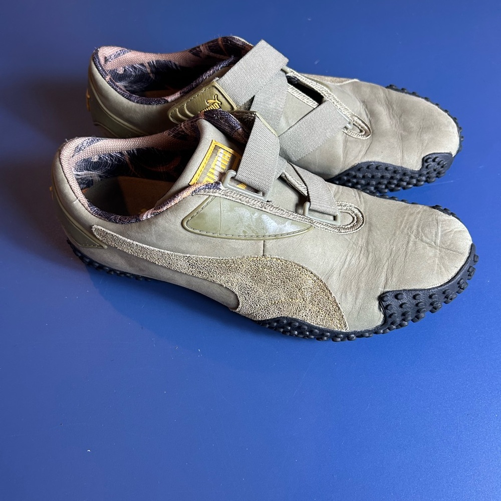 Puma Mostro Vintage Green Leather Velcro Y2K